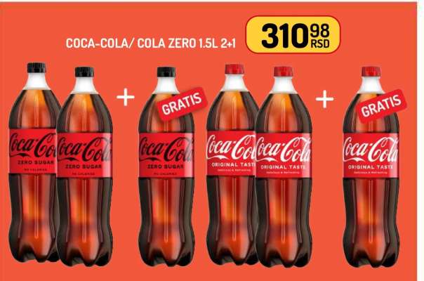 Coca-Cola/Cola Zero 1.5L 2+1