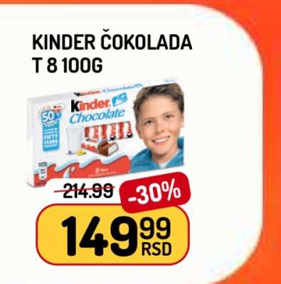 KINDER ČOKOLADA T 8 100g