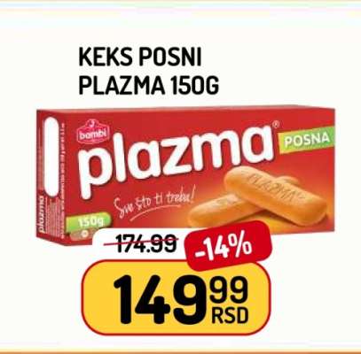 Keks posni Plazma 150g