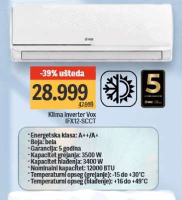 Klima Inverter Vox IFX12-SCCT