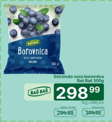 Smrznuto voće borovnica Baš Baš 300g