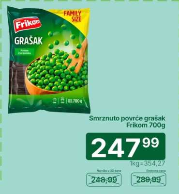 Smrznuto povrće grašak Frikom 700g