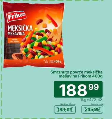 Smrznuto povrće meksička mešavina Frikom 400g