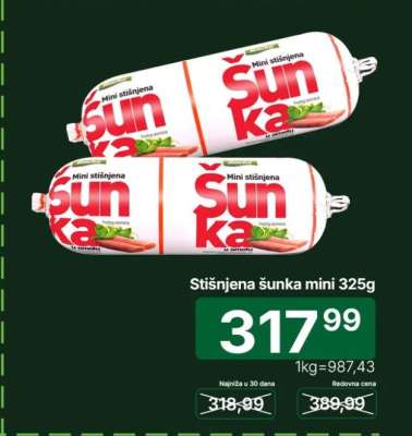 Stišnjena šunka mini 325g