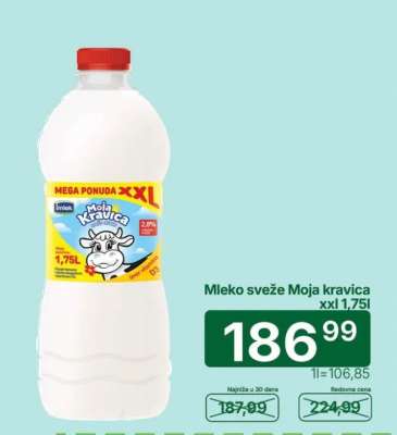 Mleko sveže Moja kravica XXL 1,75l