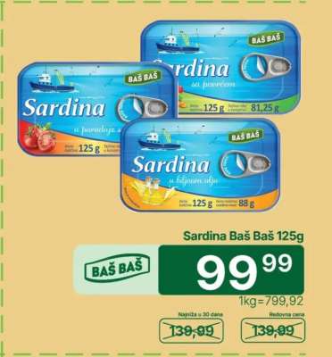 Sardina Baš Baš 125g