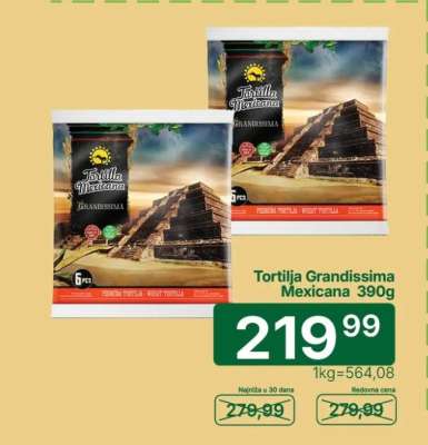 Tortilja Grandissima Mexicana 390g