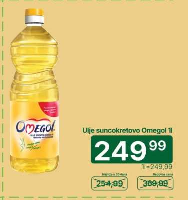 Ulje suncokretovo Omegol 1l