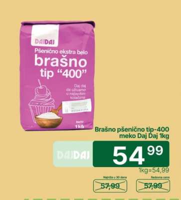 Brašno pšenično tip-400 meko Daj Daj 1kg