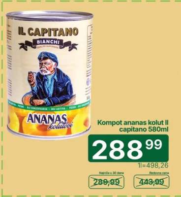 Kompot ananas kolut Il Capitano 580ml