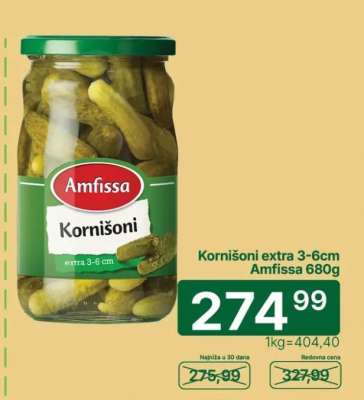 Kornišoni extra 3-6cm Amfissa 680g