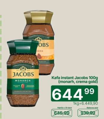 Kafa instant Jacobs 100g (monarh, crema gold)