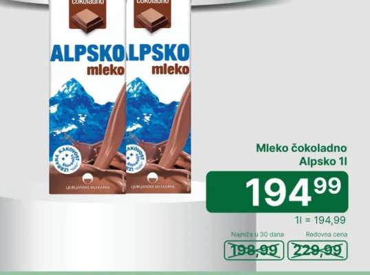 Mleko čokoladno Alpsko 1l