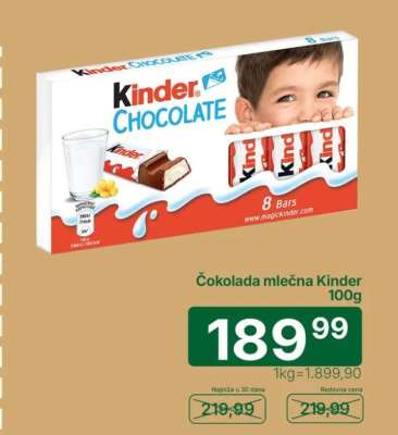 Čokolada mlečna Kinder