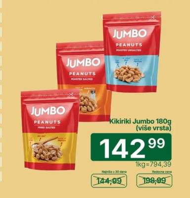 Kikiriki Jumbo 180g (više vrsta)