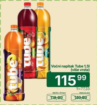 Voćni napitak Tube 1,5l (više vrsta)