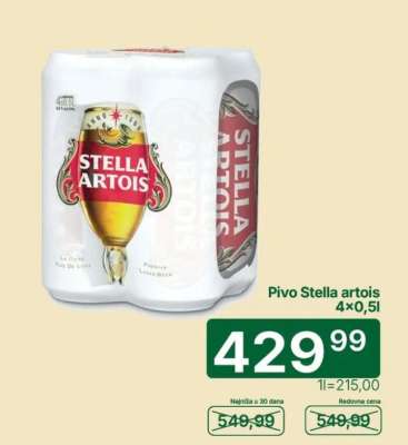 Pivo Stella artois 4×0,5l