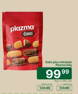 Keks plus čokolada Plazma 64g