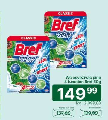 Wc osveživač pine 4 function Bref 50g