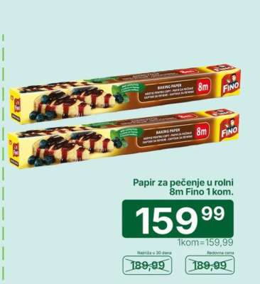 Papir za pečenje u rolnI 8m Fino 1 kom.