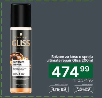 Balzam za kosu u spreju ultimate repair Gliss 200ml