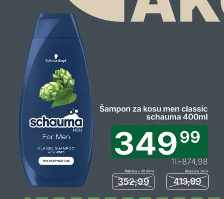 Šampon za kosu men classic Schauma 400ml