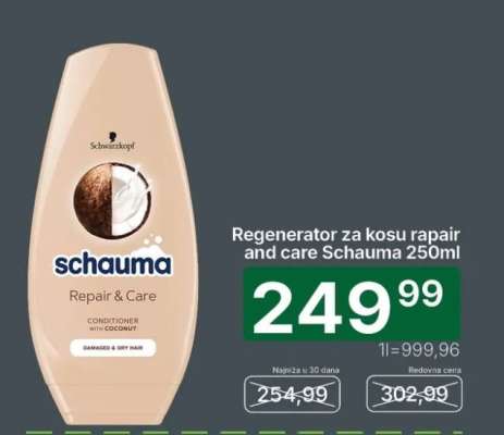 Regenerator za kosu rapair and care Schauma 250ml