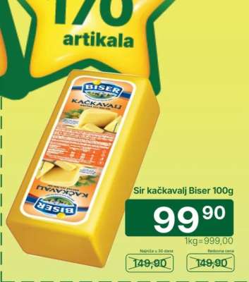 Sir kačkavalj Biser 100g