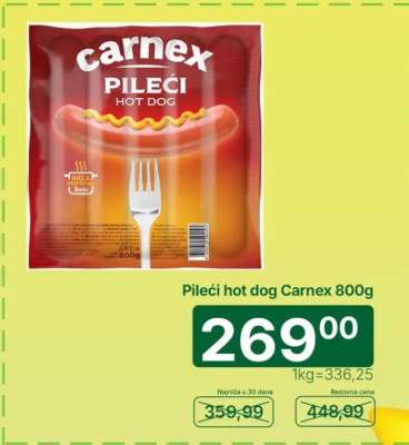 Pileći Hot Dog Carnex 800g