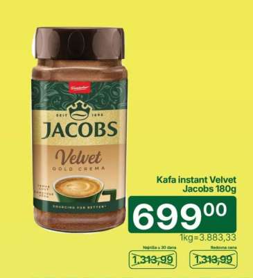 Kafa instant velvet Jacobs 180g