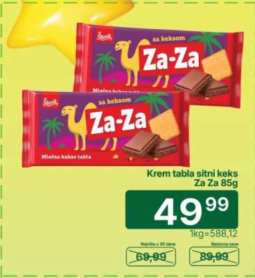 Krem tabla sitni keks Za Za 85g