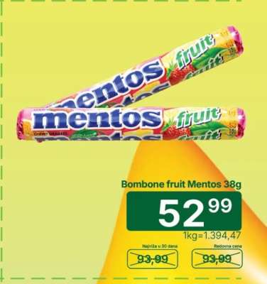 Bombone fruit Mentos 38g