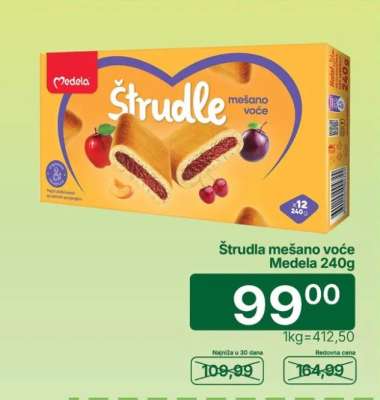 Štrudla mešano voće Medela 240g