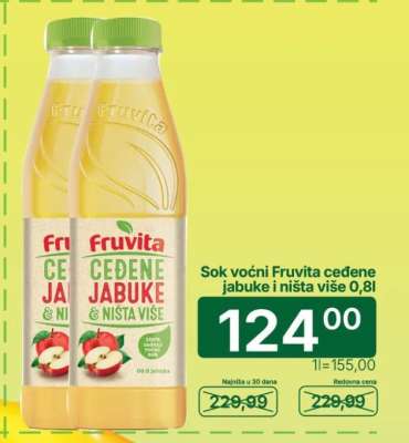 Sok voćni Fruvita ceđene jabuke i ništa više 0,8l