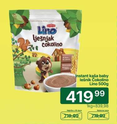 Instant kaša baby lešnik Čokolino Lino 500g
