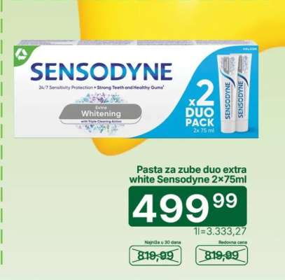 Pasta za zube duo extra white Sensodyne 2×75ml