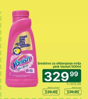 Sredstvo za otklanjanje mrlja pink Vanish 500ml