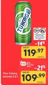Pivo Tuborg limenka 0,5 l