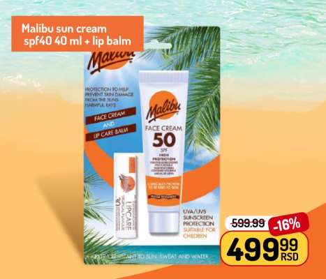 Malibu sun cream spf40 40 ml + lip balm