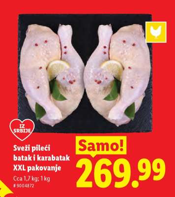 Sveži pileći batak i karabatak XXL pakovanje