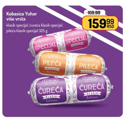 Kobasica Yuhor više vrsta