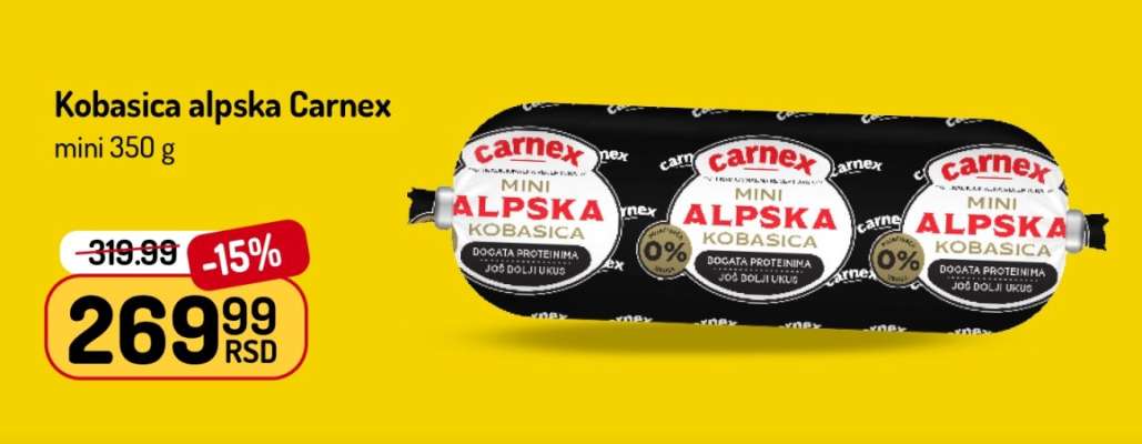Kobasica alpska Carnex mini 350 g