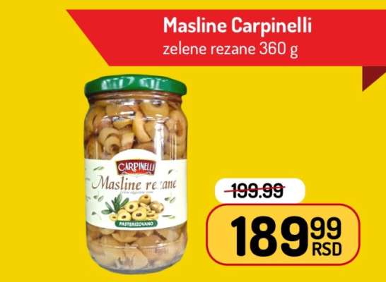 Masline Carpinelli zelene rezane 360 g