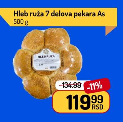 Hleb ruža 7 delova pekara As