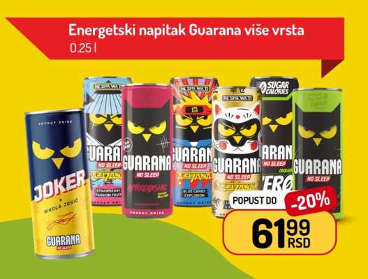 Energetski napitak Guarana više vrsta
