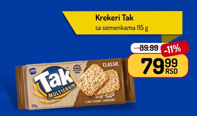 Krekeri Tak sa semenkama 115 g