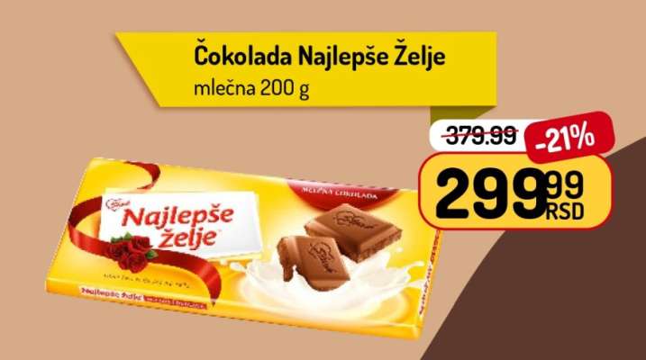 Čokolada Najlepše Želje mlečna 200 g