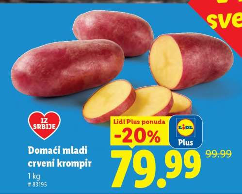Domaći mladi crveni krompir
