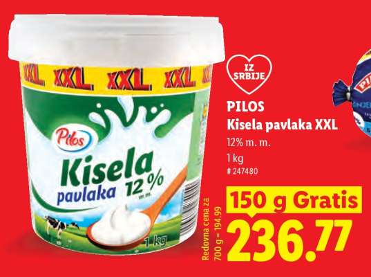 Pilos Kisela pavlaka XXL