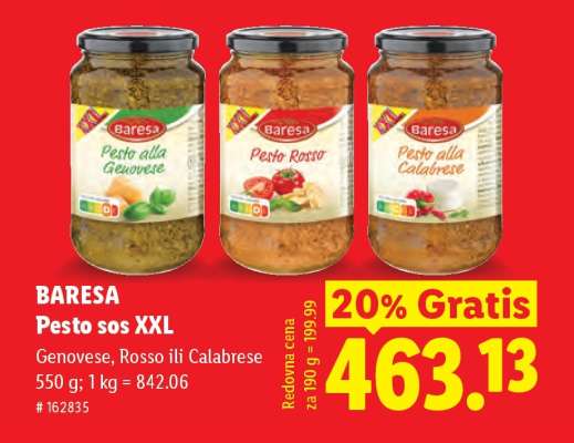 Baresa pesto sos XXL